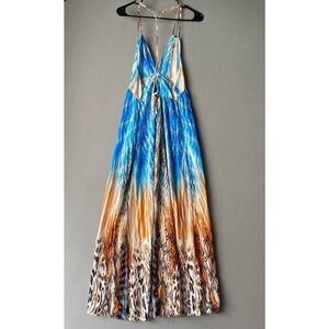 Lani sz L multi color boho spaghetti‎ strap maxi dress